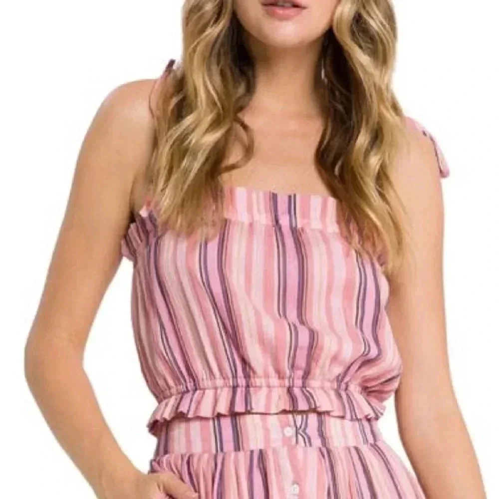 Anthropologie English Factory Striped Crop Top